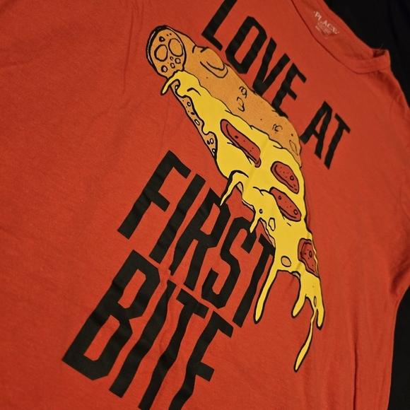 The Childrens Place Boys Pizza Graphic‎ Long Sleeve Shirt Orange Size Large - Picture 4 of 6